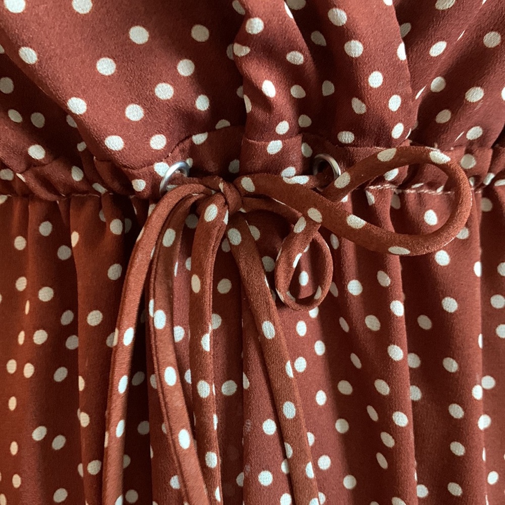 Brown white polka dot dress by Uli Herzner - Picture 7 of 13